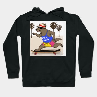 Capybara skateboarder about to get gnarly at Venice Beach, California Hoodie